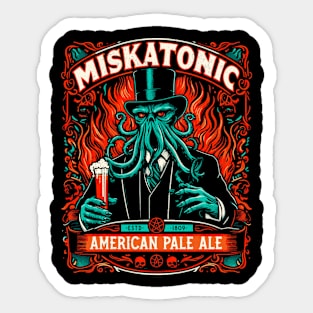 Miskatonic Ale - Cthulhu LoveCraft Beer - Vintage Gothic Sticker